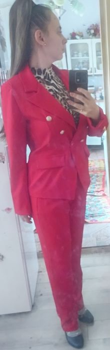 Costum femei Sacou și pantaloni rosu