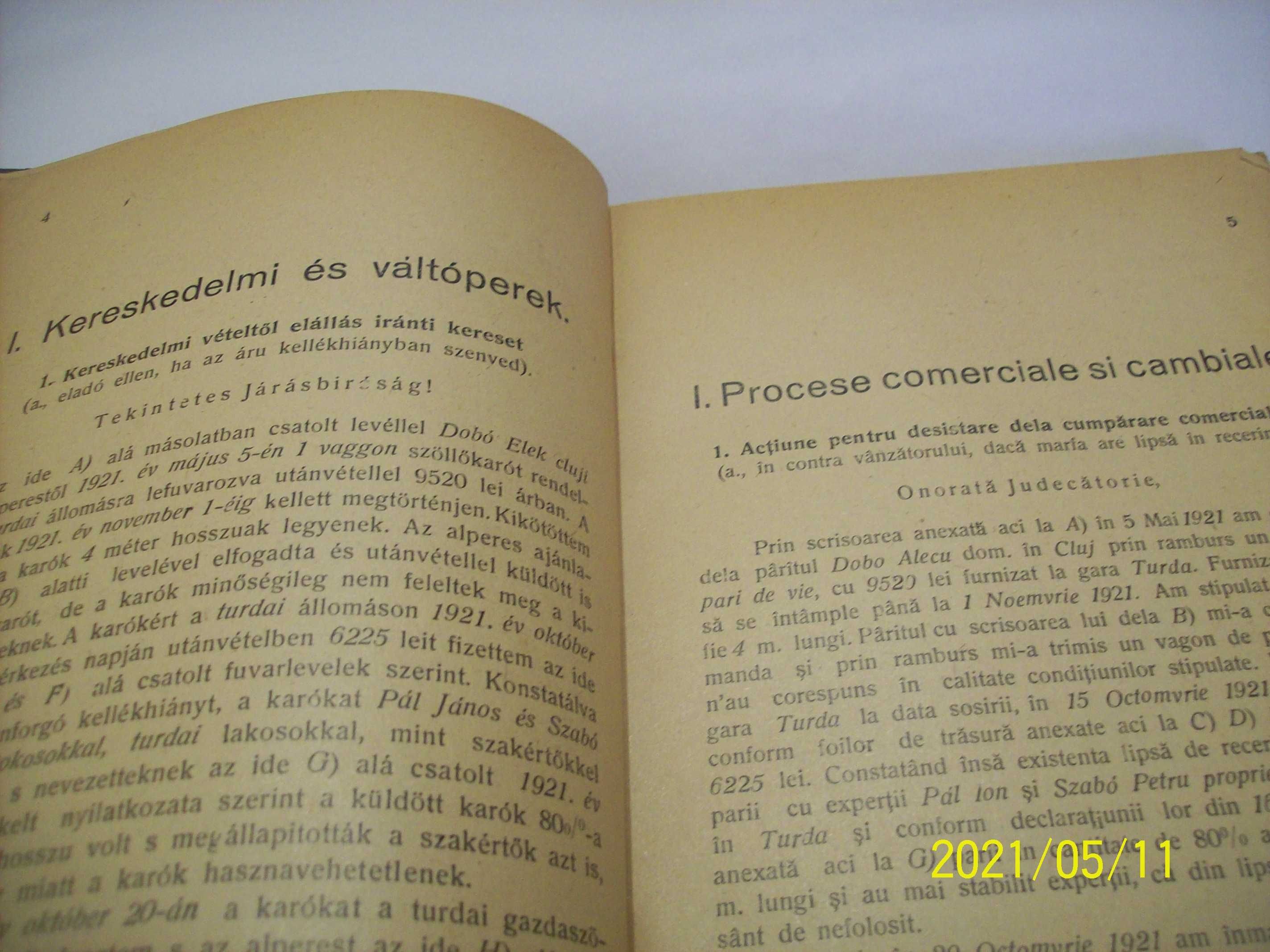 cartea juridica a negustorilor si industriasilor romaneste si ung 1923