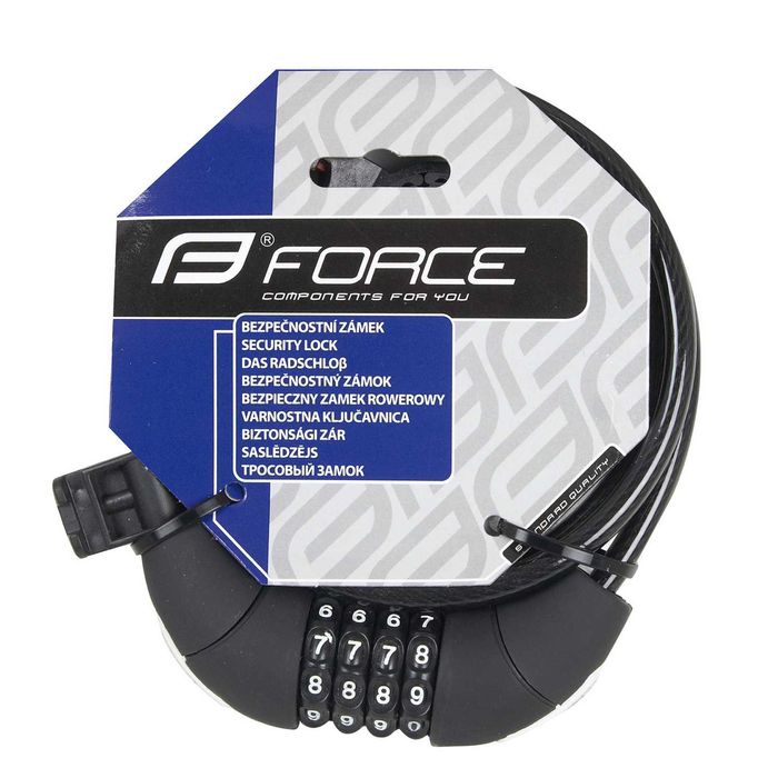 Заключващо устройство за велосипед с код FORCE LUX 85см/10мм + Държач
