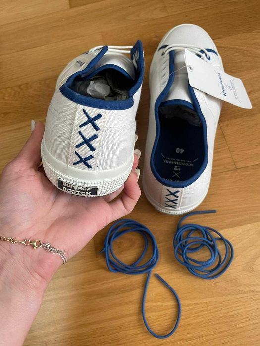 Scotch & Soda sneakers albi | Mărimea 40 | Noi + șireturi extra