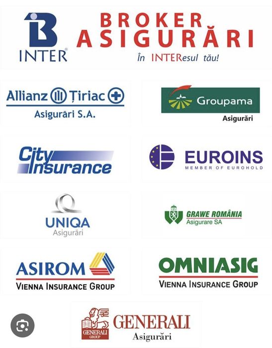 Asigurări auto (RCA, Casco), asigurări de  locuință, asigurari de sănă