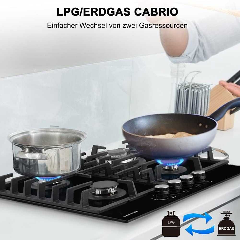 Стъклен газов котлон Thermomate GHBG604 4 зони