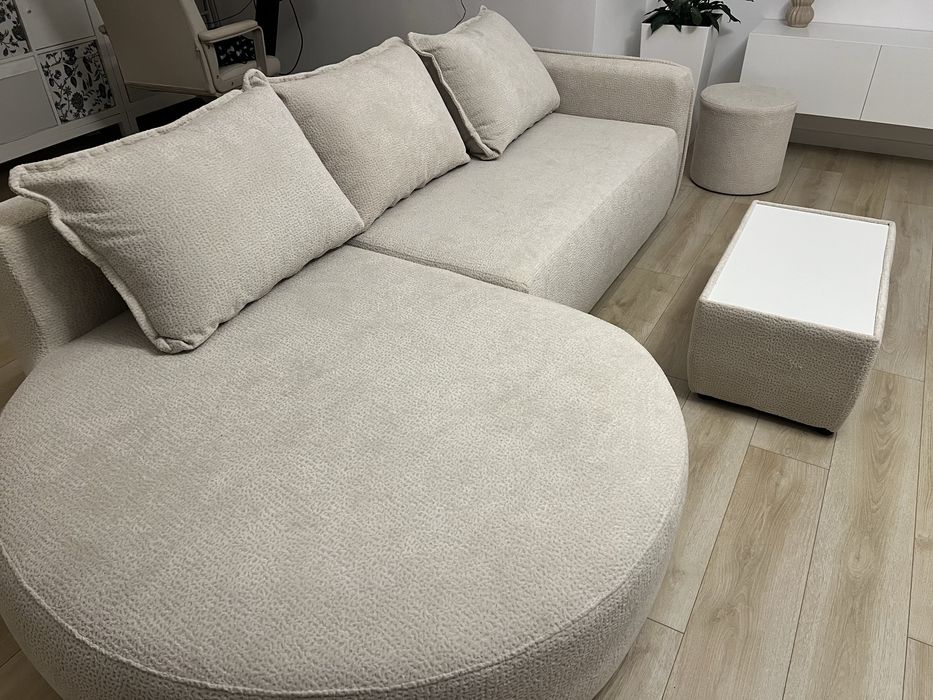 Coltar bej extensibil +masuta+ taburet