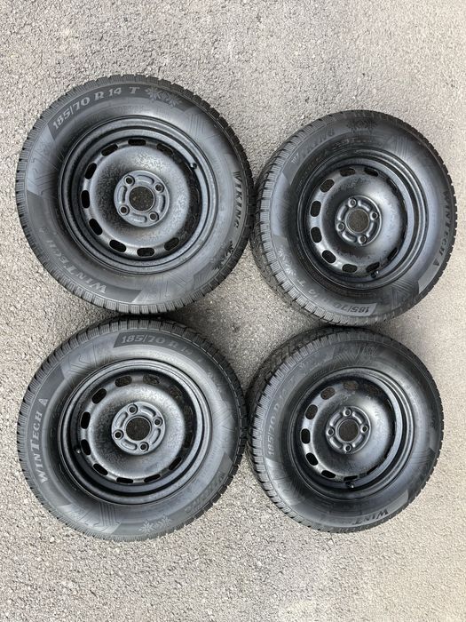 Jante otel 4x108mm, anvelope iarna 185/70 R14 Ford Focus Fiesta Fusion