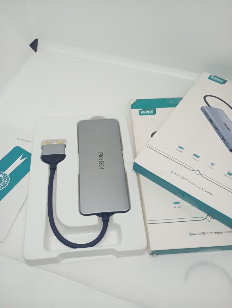 Топ цена !Choetech 12in1 за MacBook Pro / Air двоен монитор