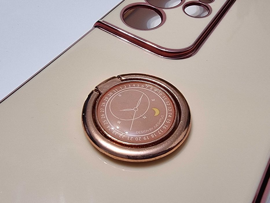 Husa protectie cu inel Samsung S21 Ultra 5G, roz pudra