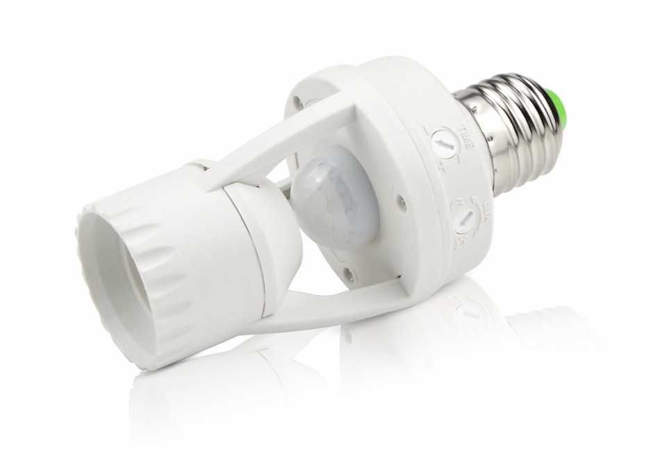 Fasung PIR cu senzor de miscare 220V E27 bec normal sau LED