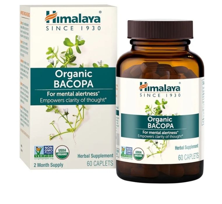 Organic Bacopa,90 caplets,focus, attention, ginkgo biloba,CHEGIRMADA