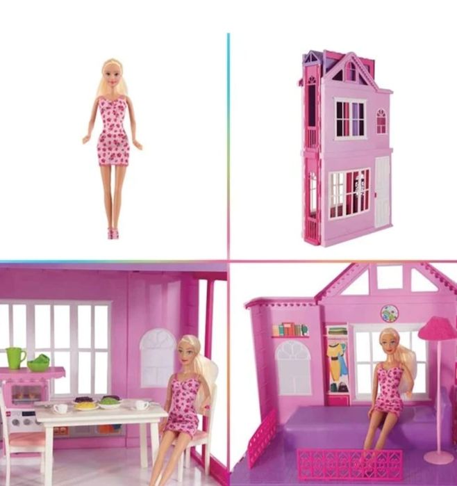 Детска къща с  кукла,асансьор и пълно обзавеждане/двуетажна къща кукли