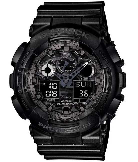 Ceas CASIO G-SHOCK GA-100 ALL BLACK-Negru Mat Sport Nou !!! 2025 !!