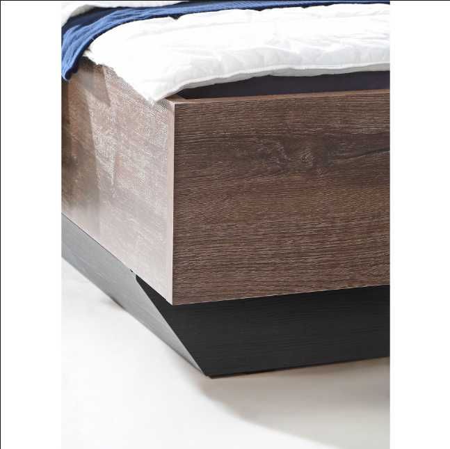 Pat cu noptiere KringX Bronx 160x200 stejar antracit stare buna