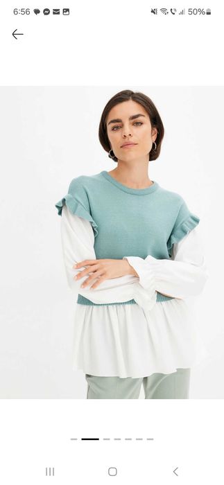 Pulover cu poală și mâneci aplicate, 44-46