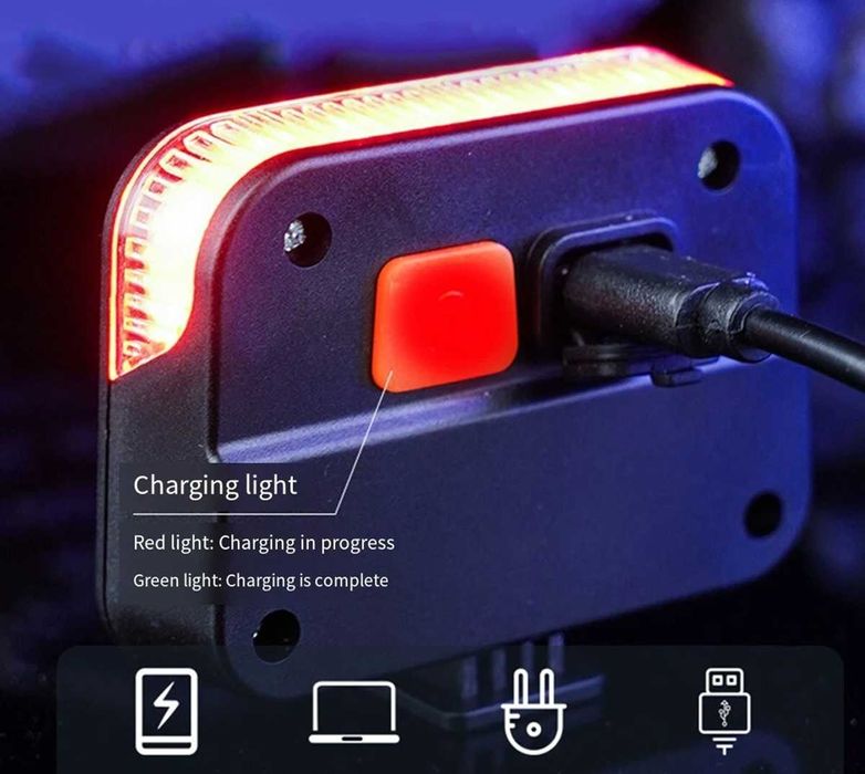 Многофункционален соларен LED фар за велосипед с USB - 2 в 1