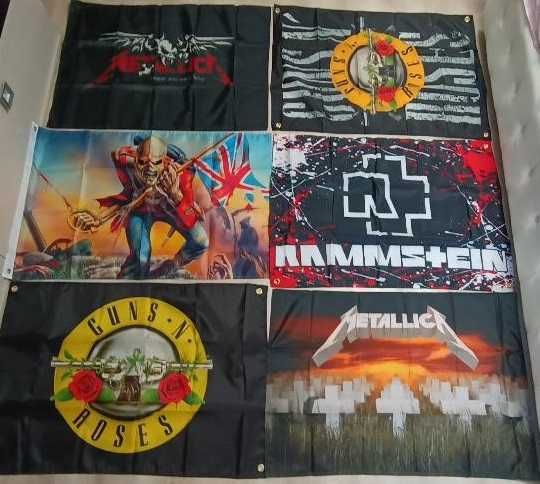 Steag decor Metallica, Manowar, Maiden, Guns'n'roses,Slipknot, rock