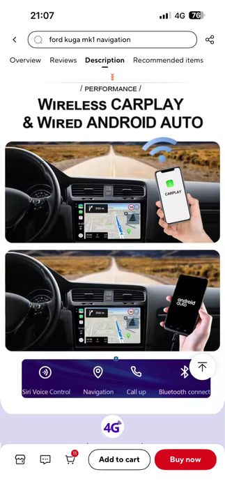 Навигация Q-led 8 Gb Ram 8 ядраен процесор за Ford C-Max Kuga