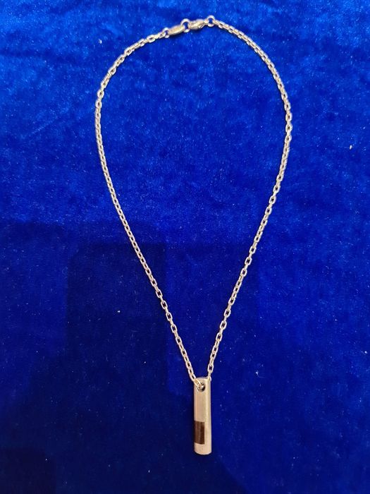 N lant colier argint 925 masiv Franța,pandantiv cu par cal,poansonat