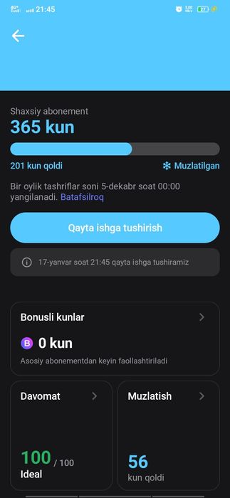 1Fit 201 kunli sotiladi.