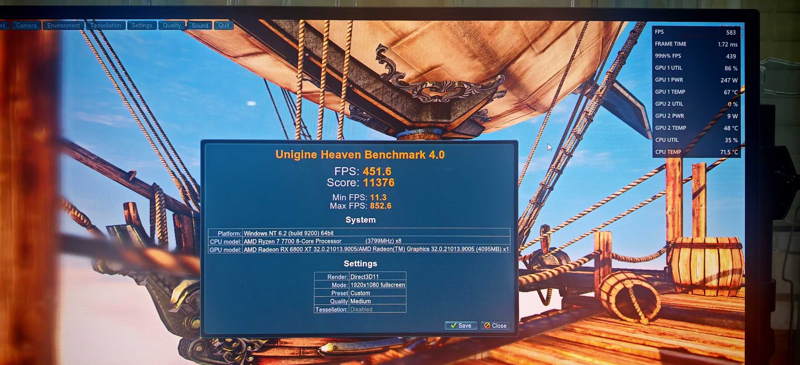 Супер Геймърско PC R7 7700/64Gb/2TB SSD nVme/RX 6800XT 16Gb/Гаранция