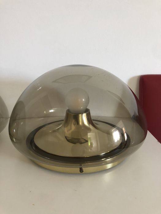 Lampa de perete geam fumuriu Limburg space vintage