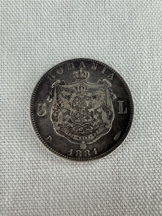 Monede argint 5 Lei România 1880 și 1881 – Carol I