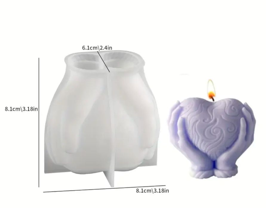 Matrita de silicon in forma de inima in palme