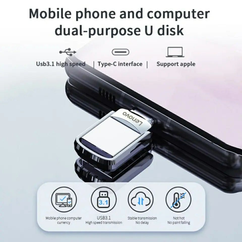 Stick USB Lenovo 1TB,2TB,Transfer de date de mare viteză 100MB/s