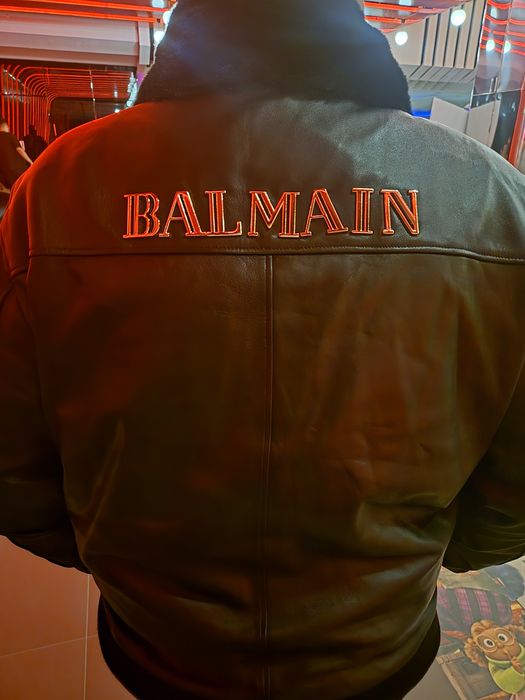Geaca piele balmain