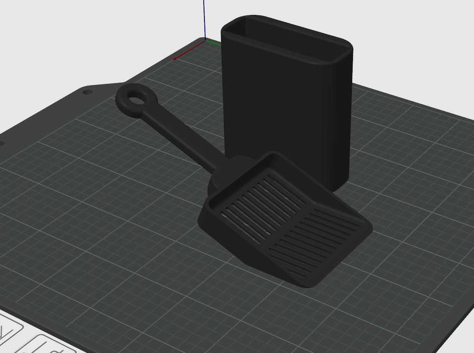 Lopățică cu suport pentru curățarea litierei