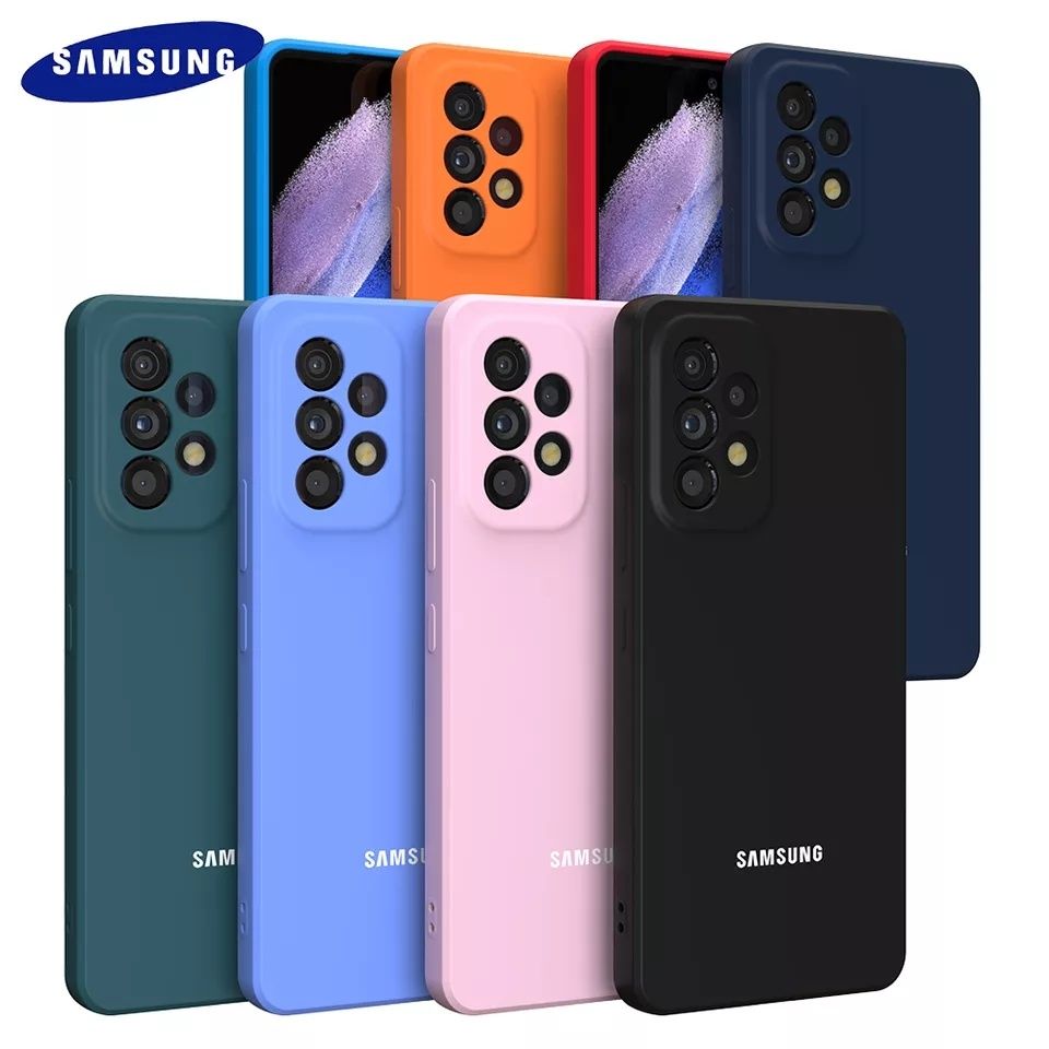 Samsung galaxy A33,A53 силиконов кейс,гръб,калъф с микро-фибър с лого