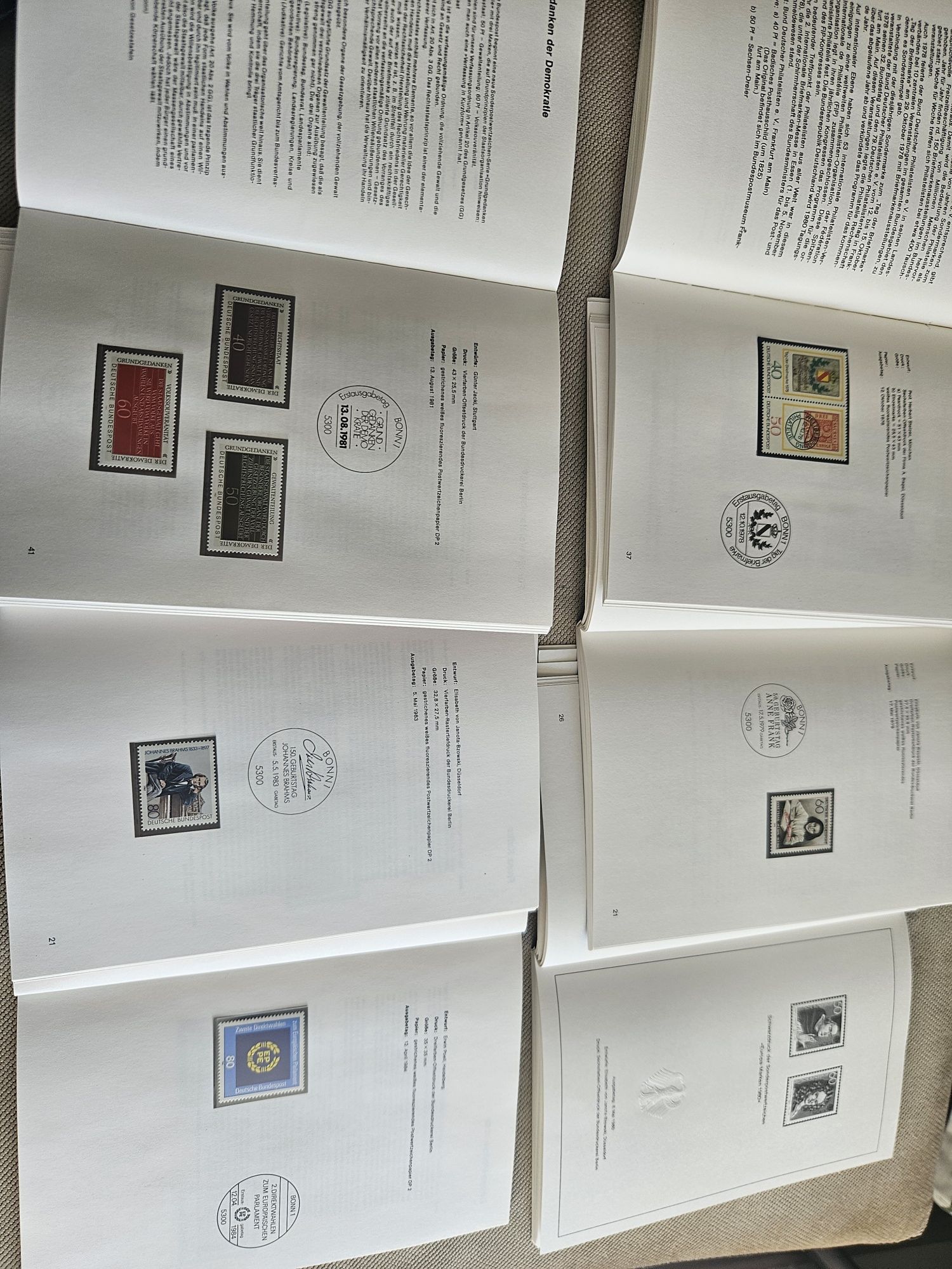Cataloage cu timbre MNH si explicatii , 6 buc,   anii:1978, 1979, 1980