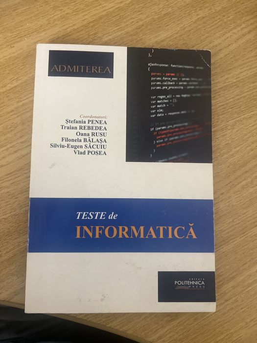 culegere admitere teste de informatica politehnica bucuresti
