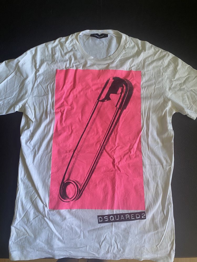 Оригинал DSQUARED2 Safety pin contrasting print Tee