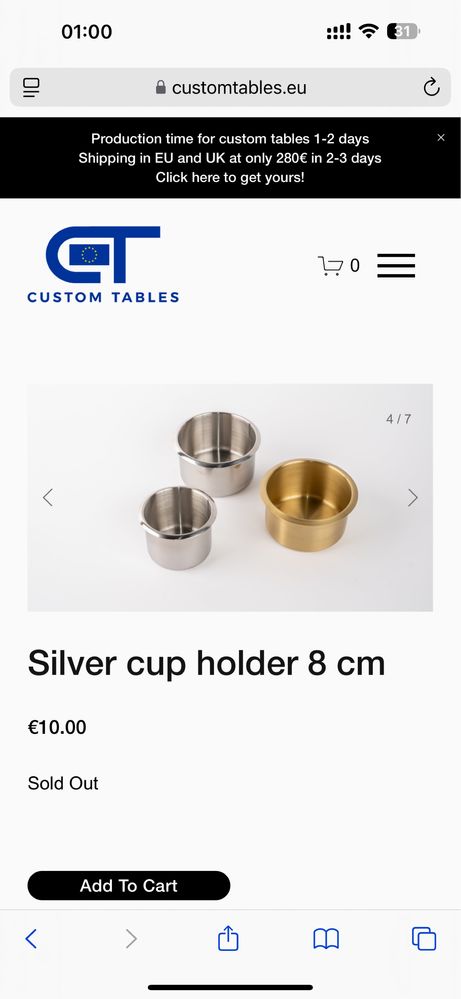 Pahare aurii si argintii pentru mesele de poker lux customtables.eu