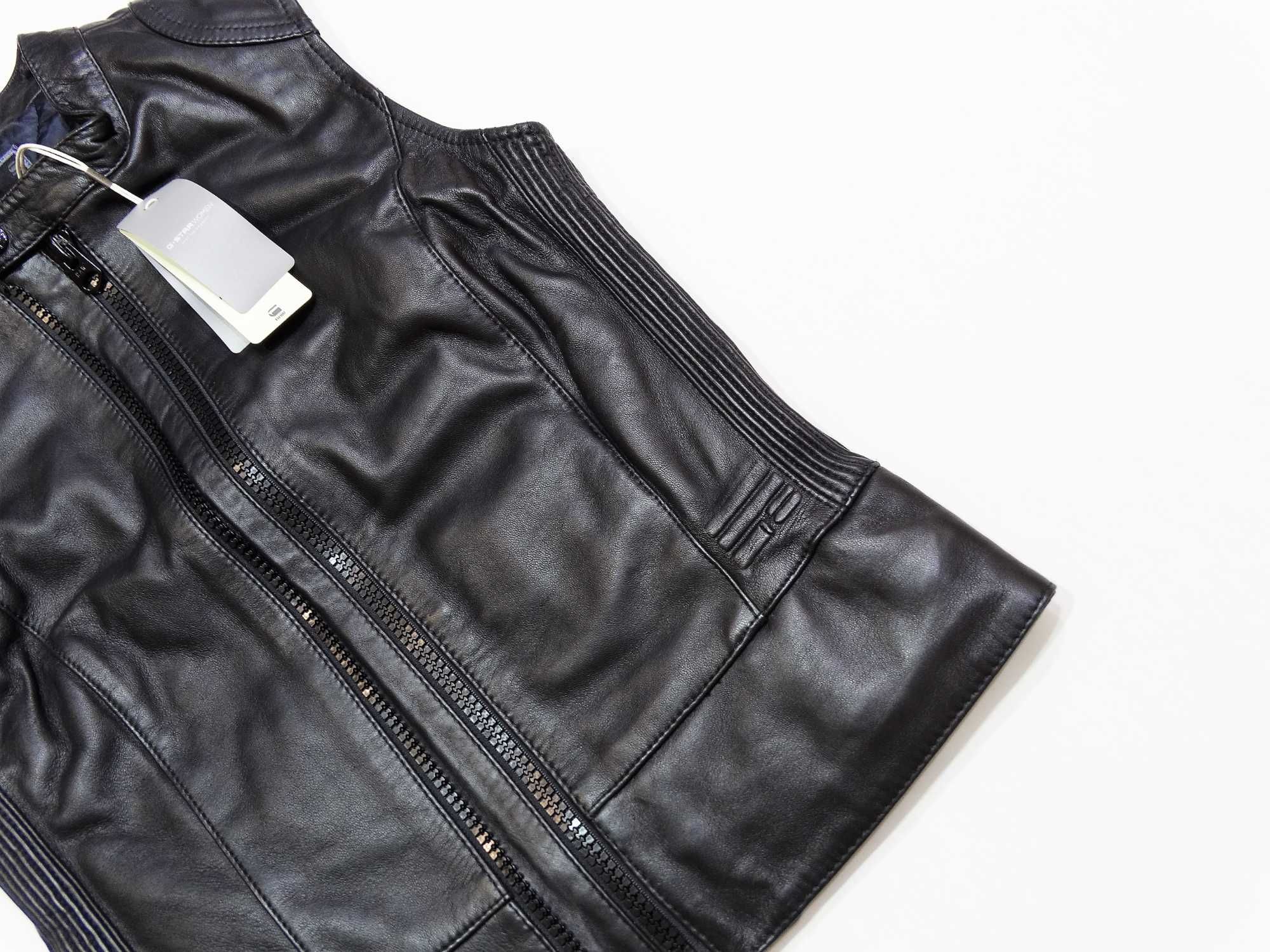 Намален Нов G-star 5620 Custom Zip Leather Дамски Елек Естествена Кожa