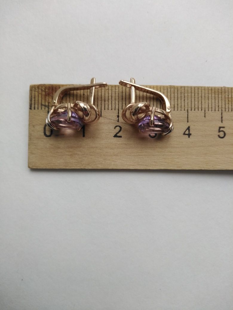 Серьги 585 аметист