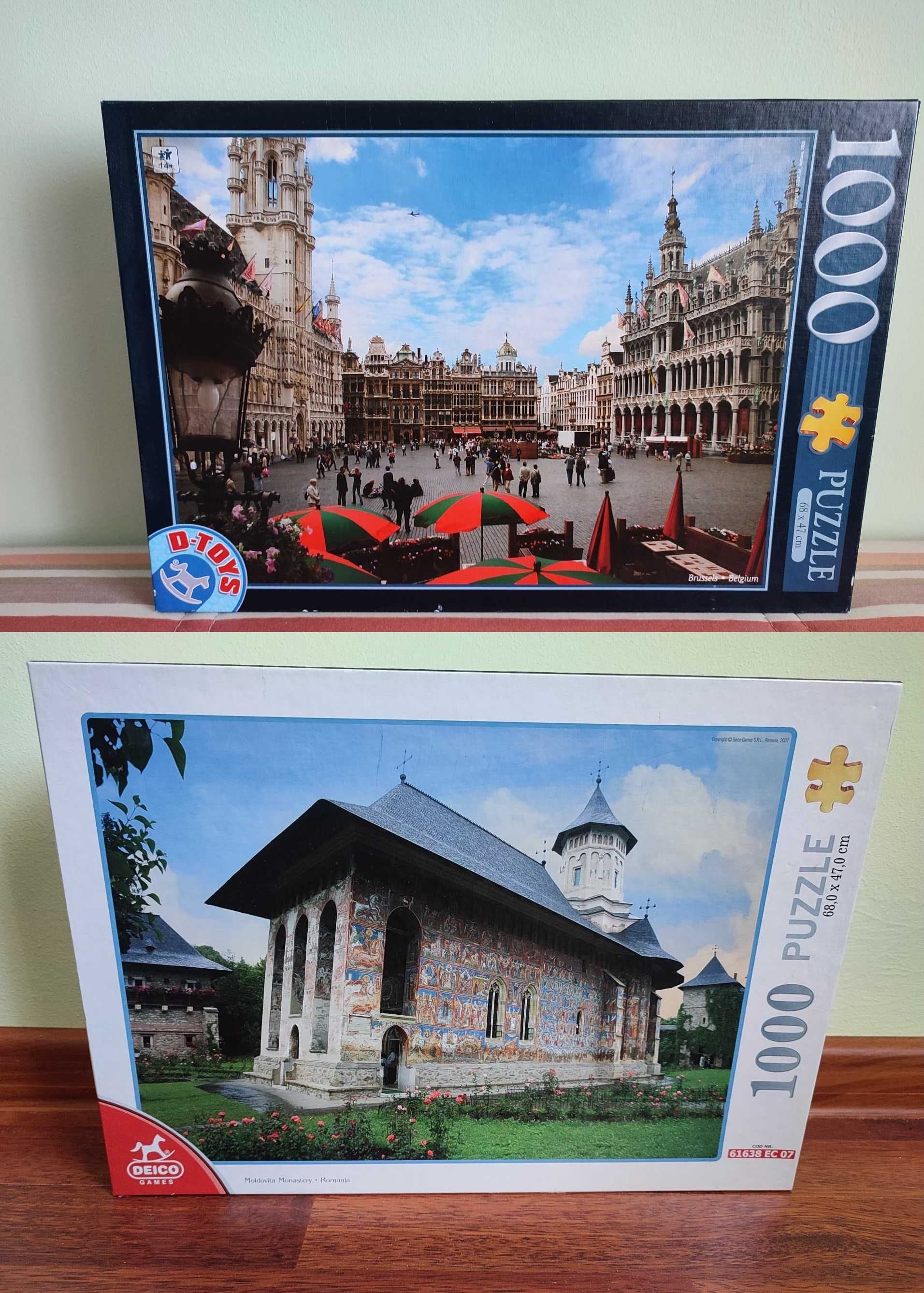 Puzzle 1000 piese + fluorescent oras animale biserica pisici munți