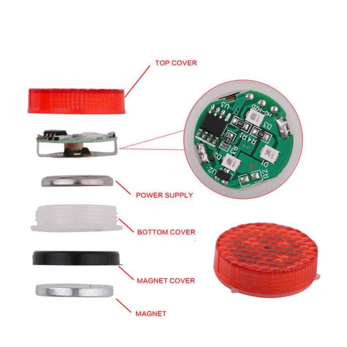 2 lumini avertizare red usa deschisa tip stroboscop. Conectare wireles