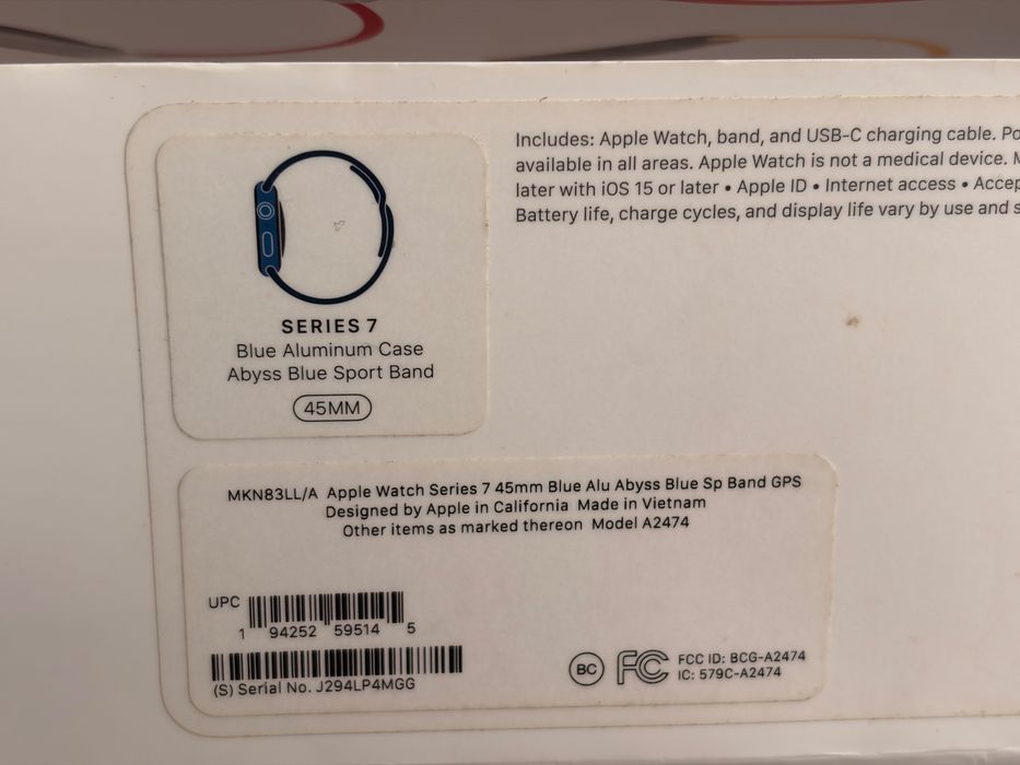 Apple watch series 7 45mm blue + 12 каишки