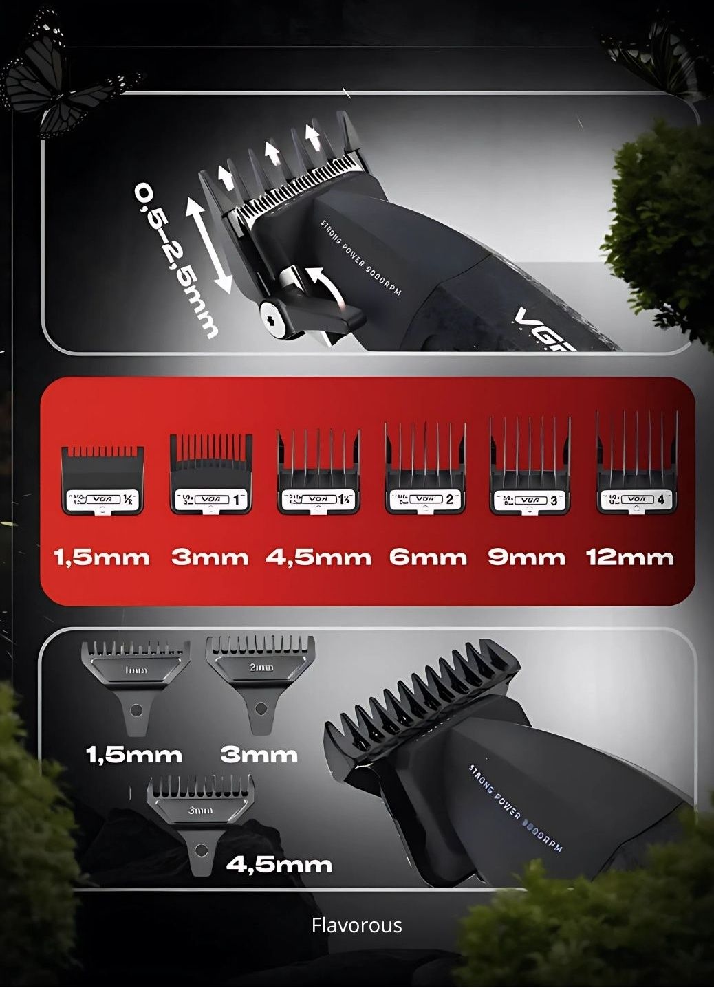 VGR V - 640. Sartaroshlar uchun professional Clipper va Trimmer