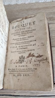 Le Bouquet historial: recueilly des meilleurs autheurs, Grecs, Latins