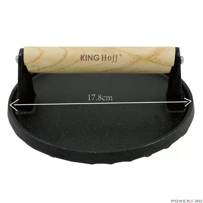 Presa de carne pentru hamburgeri, din fonta, 17.8 cm, Kinghoff