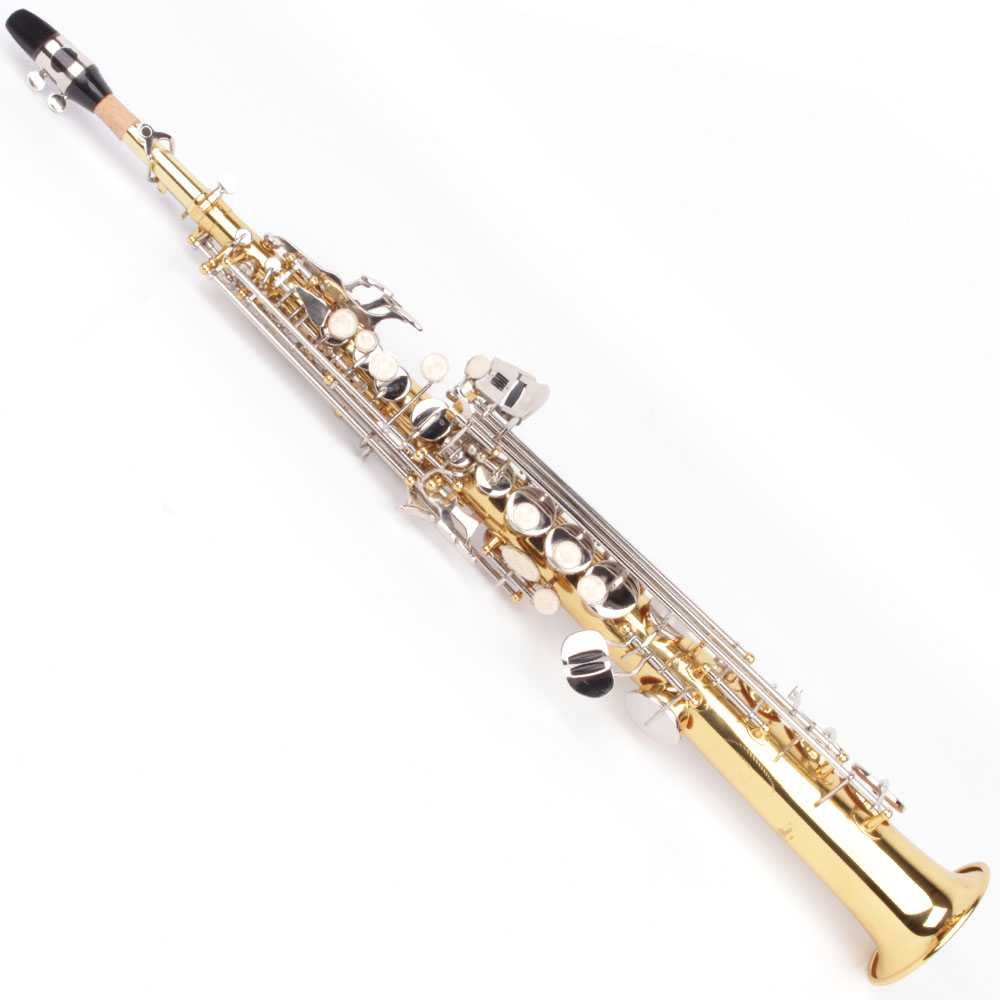 Saxofon Sopran drept Karl Glaser Saxophone auriu+argintiu Si b NOU