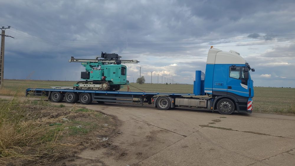 Transport Utilaje, trailer, transport, Macara