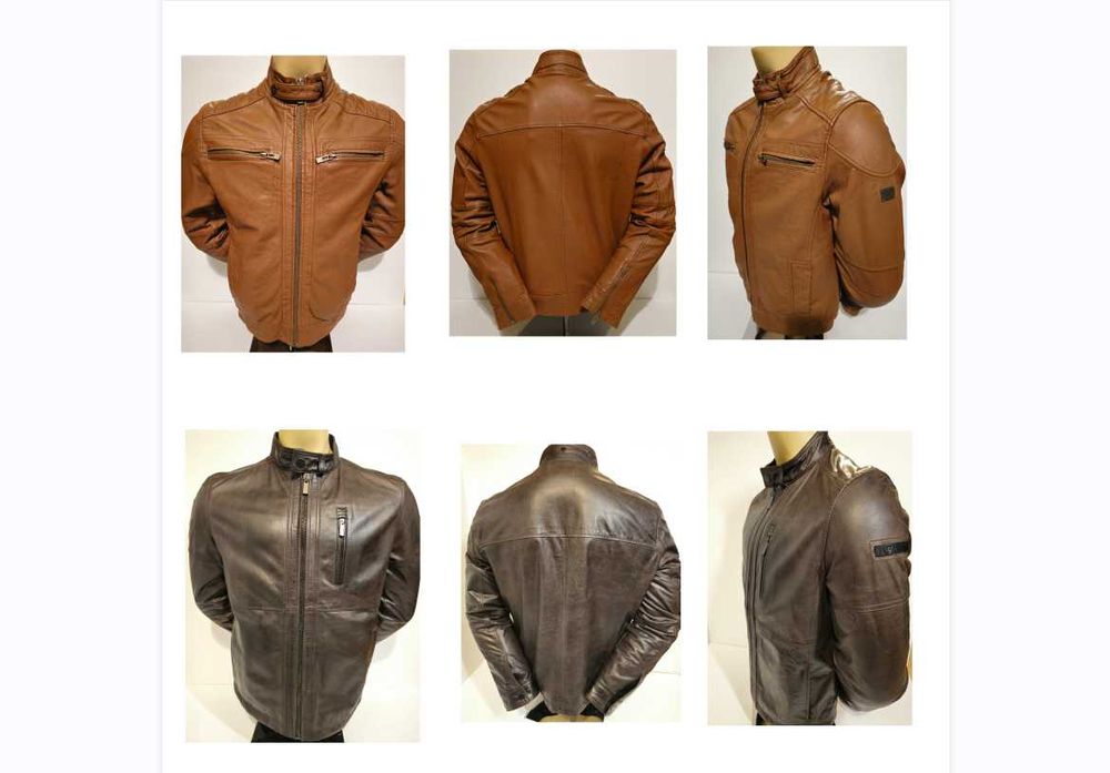 STRELLSON и INDICODE Mъжко кожено яке от естествена кожа