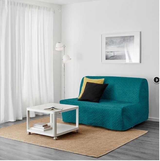 Canapea extensibila IKEA 2 locuri, pat , turcoaz, LYCKSELE HÅVET