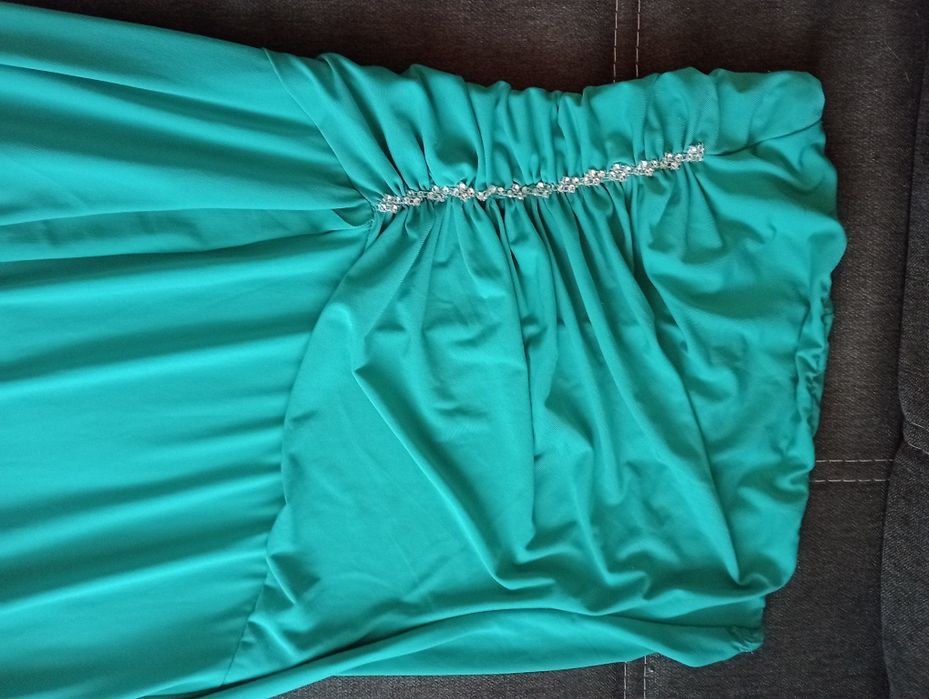 Rochie eleganta turcoaz cu pietre