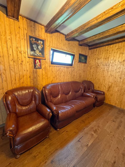 Canapea piele extensibila + 2 fotolii Mobexpert
