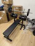Pachet sala fitness, Banca, Gantere, si haltera noi Germany 40 kg.