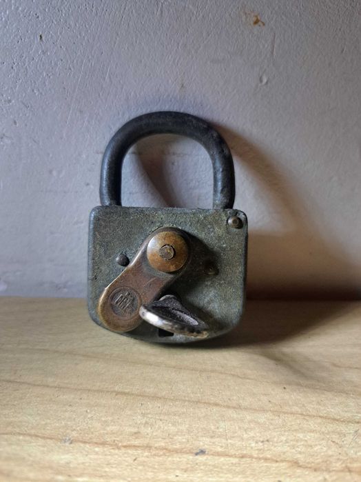 Lacăt german rar de colecție din Al Doilea Război Mondial, , patină or