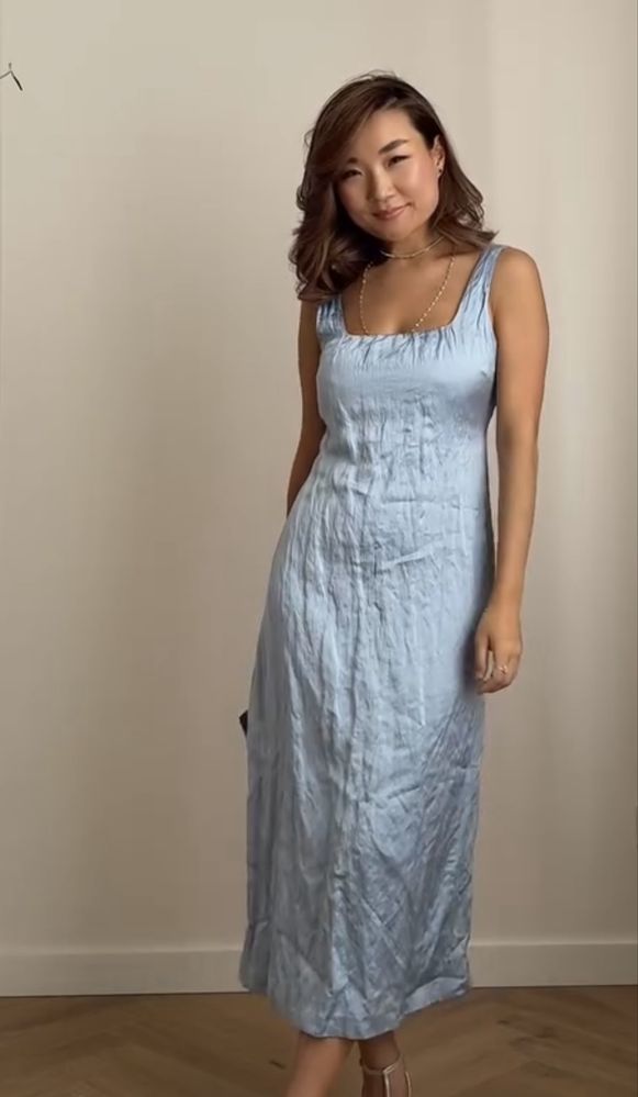 Rochie eleganta Zara, bleu, satin , XS